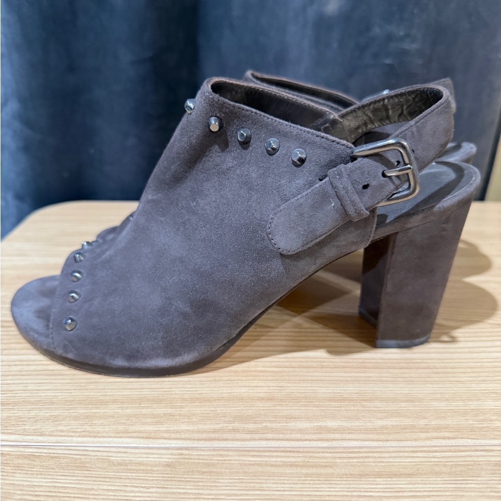 Stuart Weitzman Brown Suede Block Heel Heels